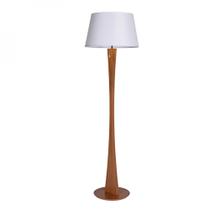 Luminária de Chão Delicata Castanho Cúpula Branca Madelustre Luminária de Chão Delicata Castanho Cúpula Branca Madelustre