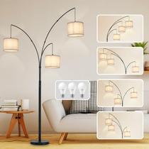 Luminária de chão DINGLILIGHTING de 3 luzes Black Tree Dimmable 79 polegadas