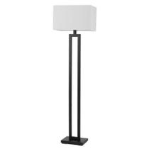 Luminária de chão GLOBE 147cm Matte Black White Linen Shade