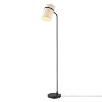 Luminária de chão GLOBE 157 cm Matte Black White Shade Foot Switch