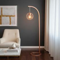 Luminária De Chão Industrial London Gold Arco Aramada Luxo Cor:Rose Gold Luminária De Chão Industrial London Gold Arco Aramada Luxo Cor:Rose Gold