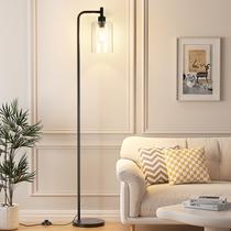 Luminária de Chão Industrial Ziisee Preto com Vidro e LED Luminária de Chão Industrial Ziisee Preto com Vidro e LED