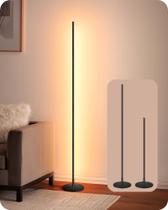 Luminária de chão LED EDISHINE 146 cm regulável preta 3000K 120V