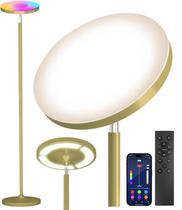 Luminária de Chão LED Keepsmile Dourada Dupla Face RGB 36W 175cm Luminária de Chão LED Keepsmile Dourada Dupla Face RGB 36W 175cm