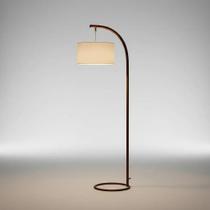Luminária De Chão Lisboa Abajur De Piso Moderno Cúpula Linho Palha Base Circular Sala Quarto Luxo Cor:Cobre Luminária De Chão Lisboa Abajur De Piso Moderno Cúpula Linho Palha Base Circular Sala Quarto Luxo Cor:Cobre
