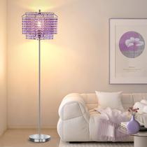 Luminária de chão Luvkczc 162 cm de cristal roxo com pedal