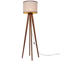 Luminária de Chão Madri com Pés de Madeira e Palha Natural 158cm