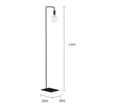 Luminária de Chão Moderna Slim Coluna Metal p/1 Lâmpada E27 Base Retangular - Illuminarte