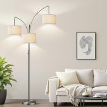 Luminária de chão Nintiue Dimmable 3 luzes 203 cm de níquel escovado