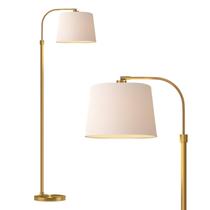 Luminária de Chão Oneach Arco Dourado 157 cm com Abajur de Linho