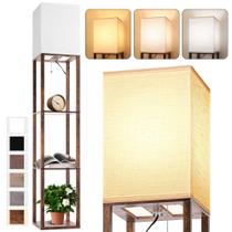 Luminária de Chão PARTPHONER 160 cm 3 CCT LED com Prateleiras Marrom