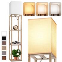 Luminária de chão PARTPHONER 160cm Madeira 3 CCT LED 9W 800lm Luminária de chão PARTPHONER 160cm Madeira 3 CCT LED 9W 800lm