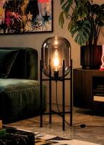 Luminária de Chão Piso 75cm Globo Vidro Fumê Cinza Espelhada Coluna Pedestal LV-ASH-2 Gimpo Luminária de Chão Piso 75cm Globo Vidro Fumê Cinza Espelhada Coluna Pedestal LV-ASH-2 Gimpo