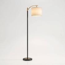 Luminária de Chão Rayna 156 cm Preta e Dourada com Abajur Cilíndrico