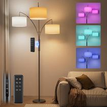 Luminária de Chão SIBRILLE 36W RGB 3 Abajures Controle Remoto