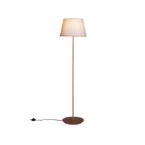 Luminária de Chão Slim 163cm Castanho Cúpula Algodão Cru Madelustre