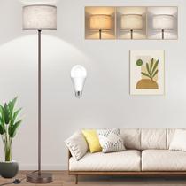 Luminária de chão TOBUSA 165 cm marrom 9W LED 3CCT Foot Switch Luminária de chão TOBUSA 165 cm marrom 9W LED 3CCT Foot Switch