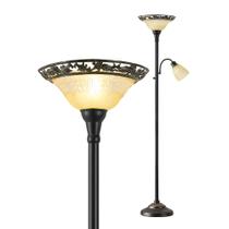 Luminária de chão Torchiere Luvkczc 70W para sala de estar com abajur de vidro