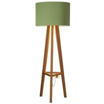 Luminária De Chão Tripé Celta Com Cúpula Abajur Verde/Nature