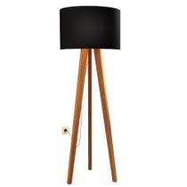 Luminária De Chão Tripé Delta Com Cúpula Abajur Black/Nature Luminária De Chão Tripé Delta Com Cúpula Abajur Black/Nature