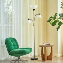Luminária de chão VONLUCE 181cm Luzes de leitura ajustáveis pretas