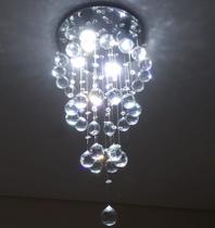 Luminária de Cristais k9 Legítimos ,Para Escritório/Recepção Base de Inox Espelhado com 70cm de Altura