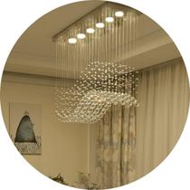 Luminária De Cristal Legítimo K9 Para Sala de Jantar com LED - Casa cristalle