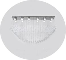 Luminária De Cristal Para Sala Com Base De Inox 1mx20cm Luminária De Cristal Para Sala Com Base De Inox 1mx20cm