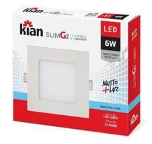 Luminária de Embutir Kian Quadrado LED Slim G2 Alt: 2cm Comp.: 11,8cm Larg: 11,8cm 6W 6000K Branca