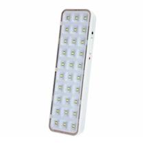 Luminária De Emergência 30 LEDs Bivolt Recarregável Branco