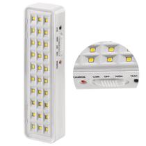 Luminária De Emergência 30 LEDs Branco Alto Brilho Portátil