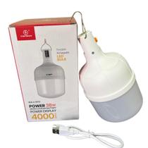Luminária de Emergência LED Recarregável Bulbo 38W Portátil Resistente a água