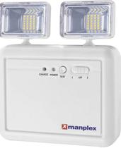 Luminária de Emergência Manplex Bloco Autônomo Led 2 Faróis 5W 1200 Lúmens Bivolt