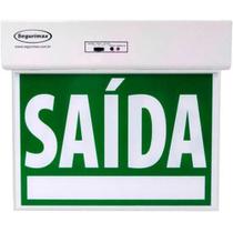 Luminária de Emergência Segurimax Saída, Verde, 24288 - Bivolt Luminária de Emergência Segurimax Saída, Verde, 24288 - Bivolt