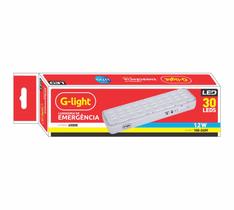 Luminária De Emergência Slim 30 LEDS 1,2w 6500k Branco Frio - G-light