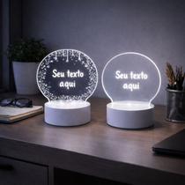 Luminária De Escrever Círculo Acrílico C/ Led Branco Frio Luminária De Escrever Círculo Acrílico C/ Led Branco Frio