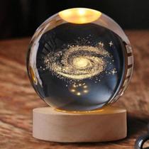 Luminária De Esfera Cristal Universo Cristal Usb
