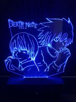 Luminária De Led 16 Cores, Death Note, Anime, Raito, L, - Avelar Criações