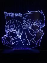 Luminária De Led 16 Cores, Death Note, Anime, Raito, L - Avelar Criações