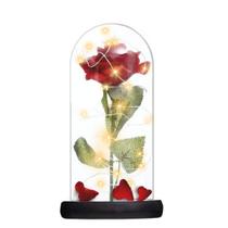 Luminária de Led Cúpula Rosa Mágica Princesa Flor Artificial