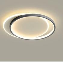 Luminária de LED de sobrepor Formato de Redondo de Duas Luas 29W de potência Bivolt com 3 cores de luz embutida Luminária de LED de sobrepor Formato de Redondo de Duas Luas 29W de potência Bivolt com 3 cores de luz embutida