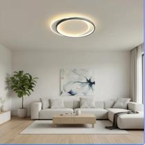 Luminária de LED de sobrepor Formato de Redondo de Duas Luas 29W de potência Bivolt com 3 cores de luz embutida