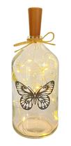 Luminária De Led Decorativa Garrafa De Vidro Borboleta