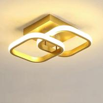 Luminária De Led Sobrepor Quadrado Elegante 20w Bivolt 3 Em1 Cor Dourado