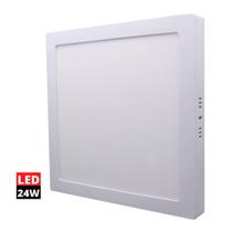 Luminária De Led Sobrepor Teto Quadrada Slim G2 24W 6K Branca Fria
