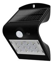 Luminária De Led Solar Modelo Arandela Cor: Preta Luminária De Led Solar Modelo Arandela Cor: Preta