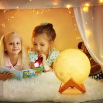 Luminária De Lua Cheia 3d Led Abajur Decoração lampada presente Luz Branco Quente (Amarelo) Luminária De Lua Cheia 3d Led Abajur Decoração lampada presente Luz Branco Quente (Amarelo)