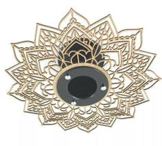 Luminária de Madeira - Plafon Mandala - Preto - MDF04