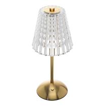 Luminária de mesa 30cm LED 3 Tons USB Leumina dourada plástico Wolff - 61827