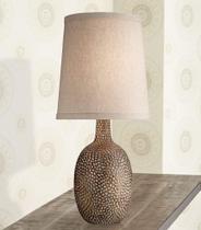 Luminária de Mesa 360 Lighting 60 cm Bronze Antigo com Cúpula Bege Luminária de Mesa 360 Lighting 60 cm Bronze Antigo com Cúpula Bege